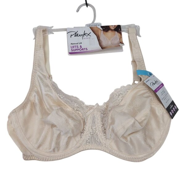 Playtex Secrets Full Figure Underwire Bra 36C Beige Unlined Full Coverage - Picture 1 of 8